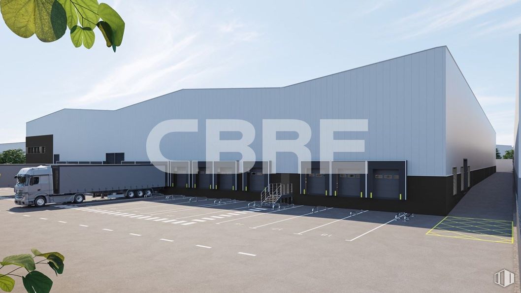 Industrial for rent at IB-2 Logistic Park, Cabanillas del Campo, Guadalajara, 19171 with sky, cloud, shade, urban design, facade, asphalt, commercial building, city, roof and building around