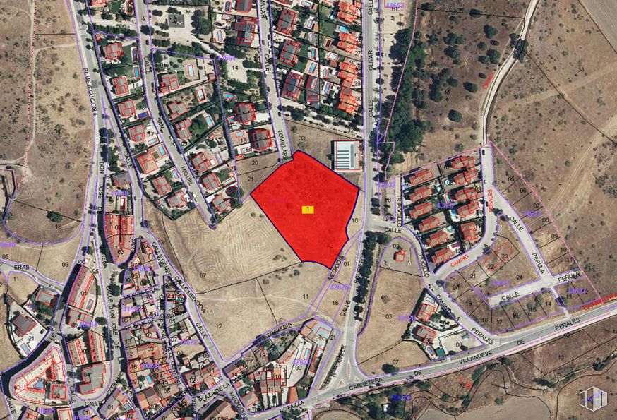 Suelo en venta en Casco urbano, Villamantilla, Madrid, 28609 con propiedad, infraestructura, lote de terreno, diseño urbano, arquitectura, barrio, zona residencial, espacio público, mapa y paisaje alrededor