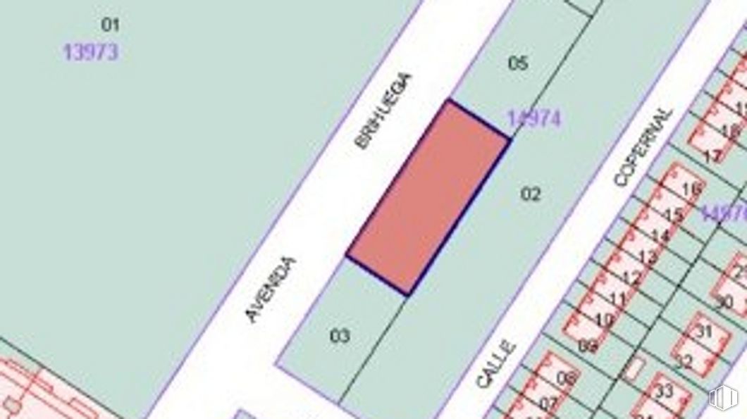 Land for sale at Avenida Brihuega, Cabanillas del Campo, Guadalajara, 19171 with font, rectangle, parallel, pattern, circle, magenta, office supplies, number, measuring instrument and screenshot around