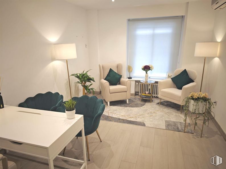 Retail for rent at Calle Orense, 29, Tetuán, Madrid, 28020 with chair, lighting, lamp, houseplant, table, desk, furniture, interior design, flooring and floor around