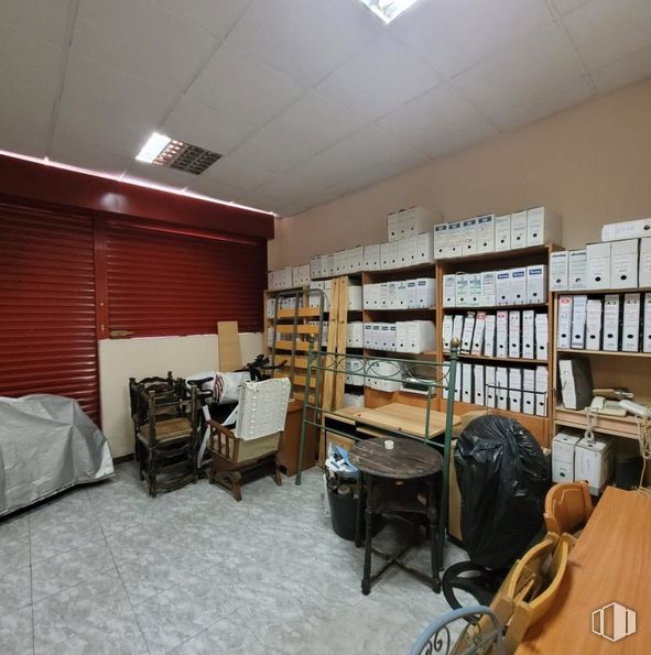 Industrial for sale at Calle Juan de la Cierva, Valdemoro, Madrid, 28341 with chair, table, luggage & bags, furniture, shelf, bookcase, shelving, wood, luggage and bags and floor around