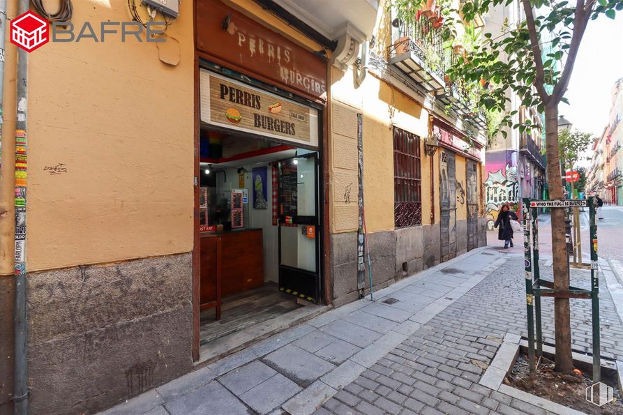 Retail for rent at Calle San Vicente Ferrer, Centro, Madrid, 28004 with road surface, neighbourhood, flowerpot, tree, wall, building, plant, sidewalk, city and road around