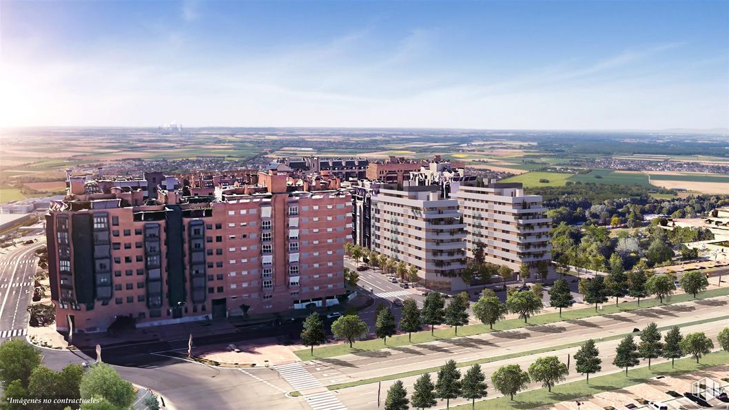 Local en venta en Residencial Manhattan, Avenida de la Gran Vía del Suroeste, 39, Villa de Vallecas, Madrid, 28031 con edificio, nube, cielo, durante el día, propiedad, árbol, bloque de pisos, planta, condominio y diseño urbano alrededor