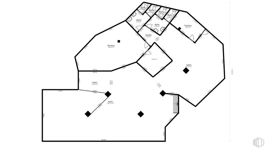 Local en venta en Avenida Juan Carlos I, Villanueva del Pardillo, Madrid, 28229 con blanco, mapa, diagrama, plan, diseño, boceto, dibujo técnico, esquema, arte lineal y triángulo alrededor