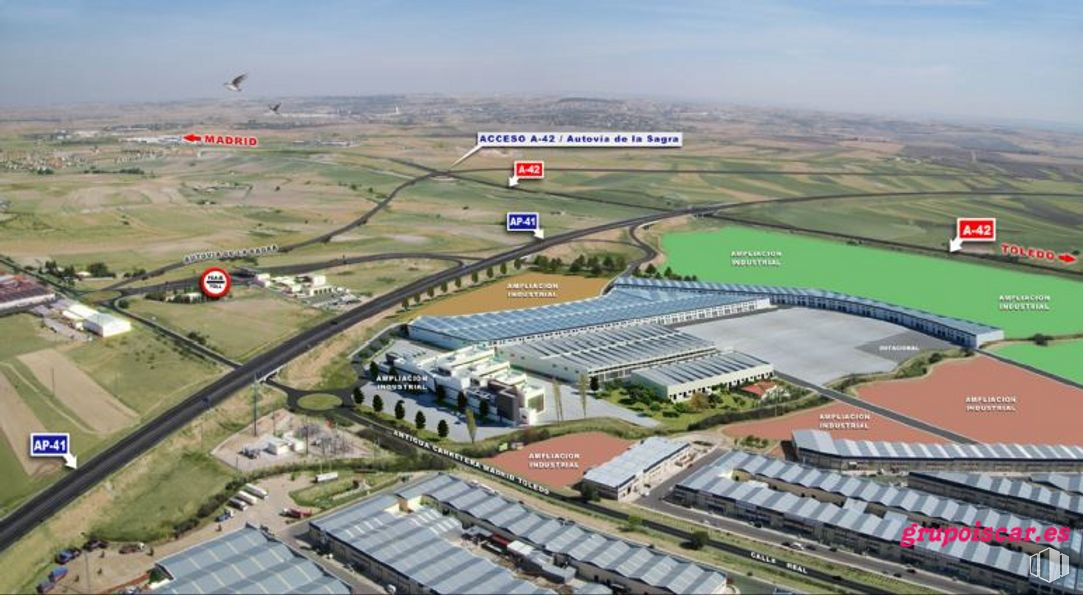 Suelo en venta en Polígono Campo de Tiro, 1, Numancia de la Sagra, Toledo, 45230 con estadio, edificio, ecorregión, infraestructura, cielo, lote de tierra, diseño urbano, planta, área residencial y paisaje alrededor