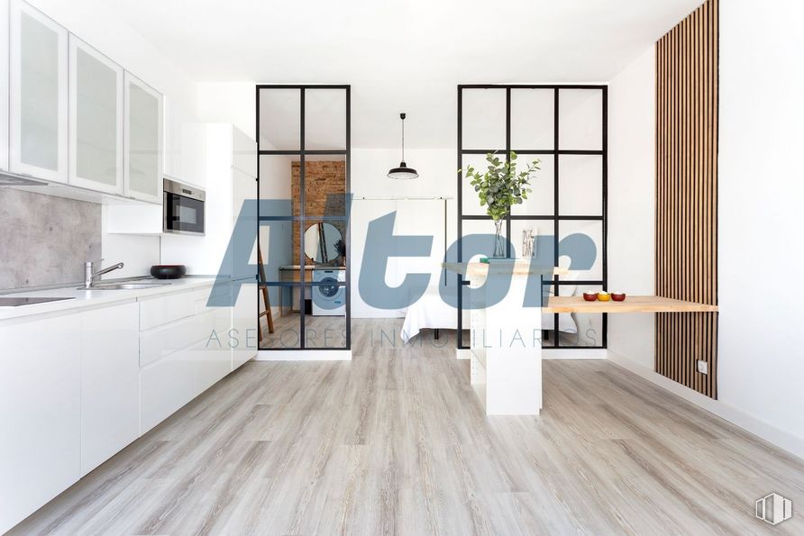 Local en venta en Calle Arzúa, Hortaleza, Madrid, 28033 con ebanistería, madera, interiorismo, suelos, sala de estar, suelo, edificio, accesorio, hall y madera dura alrededor