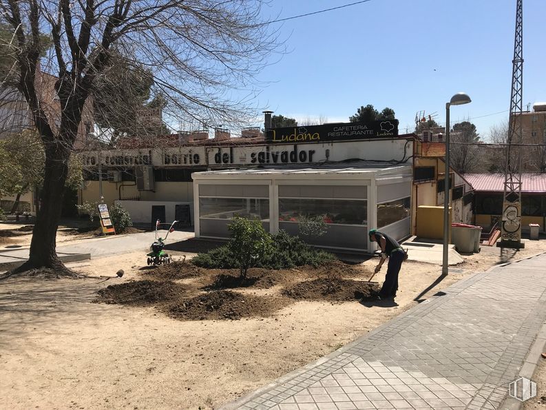 Local en venta en Calle de Telémaco, 8, San Blas - Canillejas, Madrid, 28027 con persona, planta, cielo, edificio, sombra, superficie de carretera, árbol, asfalto, diseño urbano y área residencial alrededor