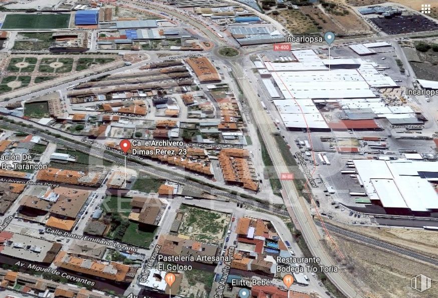 Land for sale at Calle Archivero Dimas Pérez, 23, Tarancón, Cuenca, 16400 with building, property, nature, thoroughfare, land lot, cityscape, urban design, neighbourhood, residential area and public space around