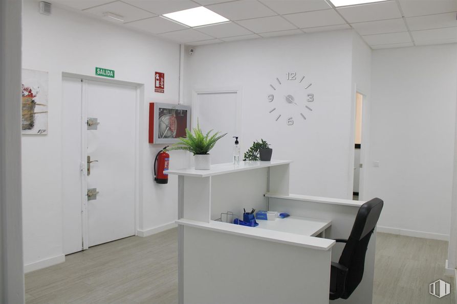 Oficina en alquiler en Calle María Tubau, Fuencarral - El Pardo, Madrid, 28050 con puerta, silla, planta de interior, lámpara, alumbrado, escritorio, planta, propiedad, interiorismo y edificio alrededor