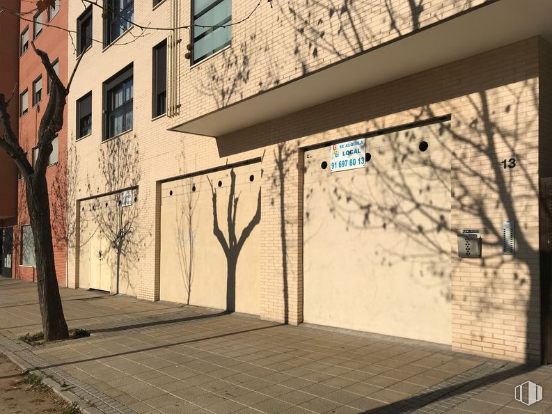 Local en alquiler y venta en Avenida de la Paz, Getafe, Madrid, 28903 con ventana, edificio, rama, madera, superficie de carretera, alumbrado, sombra, árbol, ramita y diseño urbano alrededor