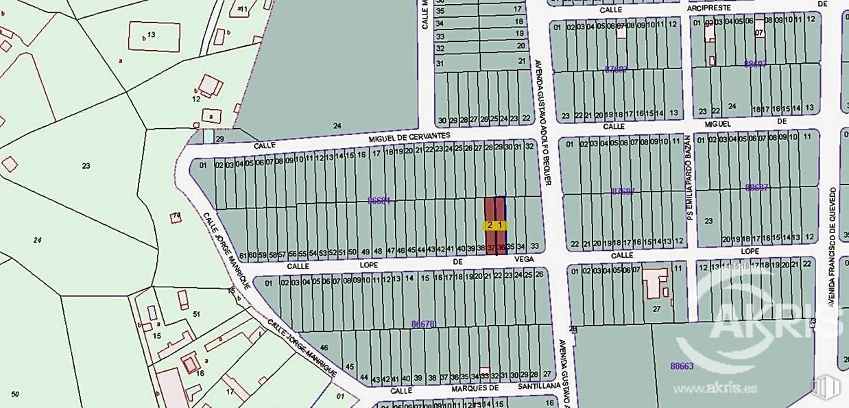 Land for sale at Calle Lope de Vega, Argés, Toledo, 45122 with map, rectangle, slope, line, font, parallel, urban design, pattern, schematic and plan around