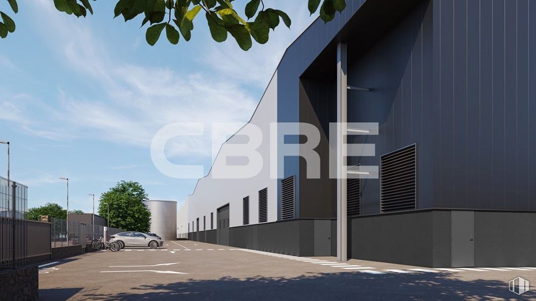 Industrial for rent at IB-2 Logistic Park, Cabanillas del Campo, Guadalajara, 19171 with building, cloud, sky, shade, tree, urban design, asphalt, plant, facade and city around