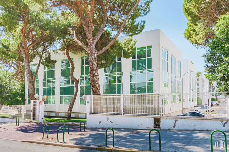 Oficina en alquiler en Calle San Severo, 26, Barajas, Madrid, 28042 con edificio, planta, cielo, árbol, diseño urbano, sombra, barrio, ocio, zona residencial y condominio alrededor