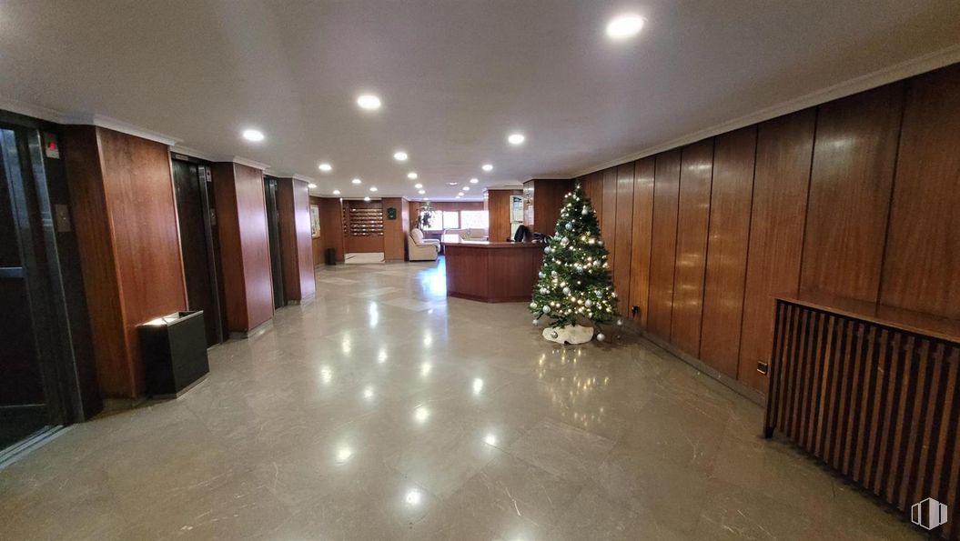 Oficina en venta en Calle Viriato, 2, Chamberí, Madrid, 28010 con árbol de navidad, planta, edificio, madera, interiorismo, suelo, suelos, adorno navideño, adorno y hall alrededor