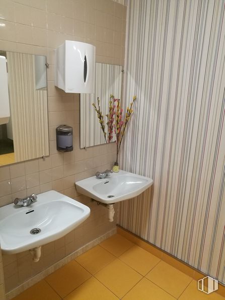 Oficina en alquiler en Edificio Fuentemar, Avenida Fuentemar, 16, Coslada, Madrid, 28820 con fregadero, grifo, arreglo de tubería, lavabo del baño, propiedad, planta, baño, edificio, espejo y madera alrededor