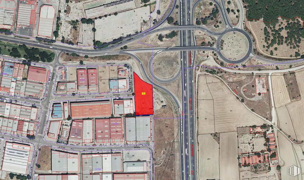 Suelo en venta en Parque industrial Las Mezquitas, Getafe, Madrid, 28906 con mapa, diseño urbano, barrio, zona residencial, vía pública, paisaje, ciudad, zona urbana, carretera y fachada alrededor