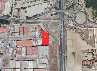 Suelo en venta en Parque industrial Las Mezquitas, Getafe, Madrid, 28906 con mapa, diseño urbano, barrio, zona residencial, vía pública, paisaje, ciudad, zona urbana, carretera y fachada alrededor