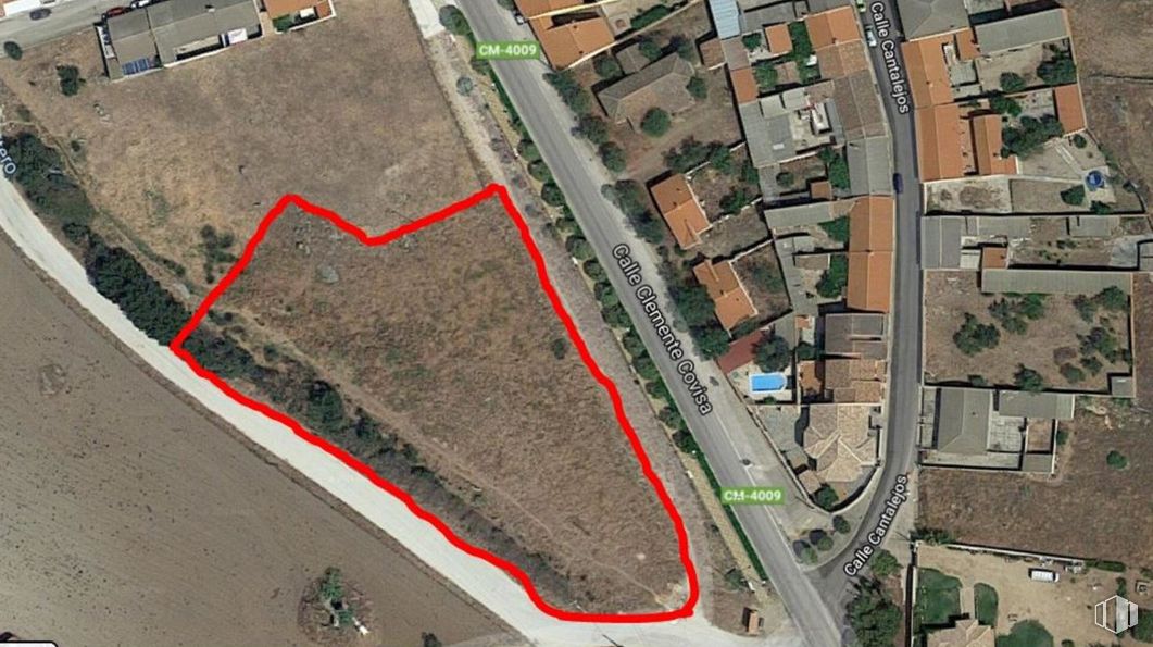 Land for sale at Calle Don Clemente, San Martín de Montalbán, Toledo, 45165 with ecoregion, map, infrastructure, land lot, urban design, thoroughfare, line, public space, slope and landscape around