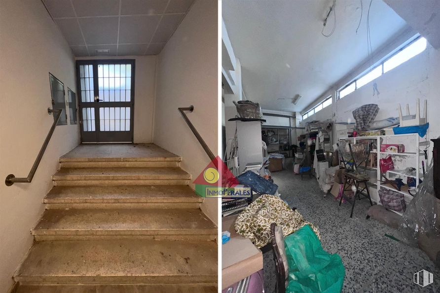 Industrial for sale at Calle San Luciano, Villaverde, Madrid, 28041 with door, stairs, wood, window, floor, flooring, fixture, building, house and ceiling around