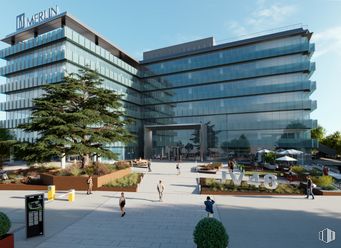 Office for rent at JV48, Calle Josefa Valcárcel, 48, San Blas - Canillejas, Madrid, 28027 with building, houseplant, plant, sky, daytime, cloud, tree, infrastructure, tower block and urban design around