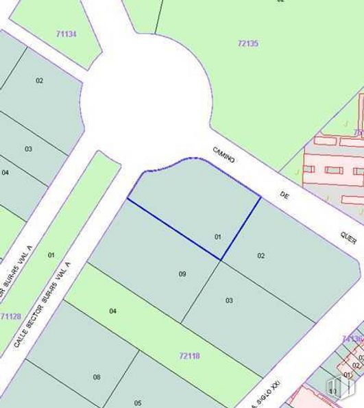 Suelo en venta en Sector Sur, Azuqueca de Henares, Guadalajara, 19200 con mapa, lote de tierra, fuente, rectángulo, línea, pendiente, paralelo, patrón, planta terrestre y plan alrededor