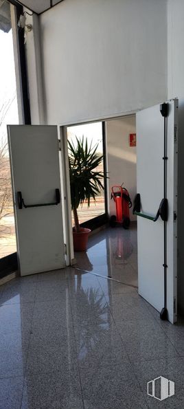 Local en alquiler en Calle Robla, Fuenlabrada, Madrid, 28947 con planta de interior, alumbrado, planta, exterior automotriz, suelo, piso, madera, accesorio, puerta del vehículo y suelo de baldosas alrededor