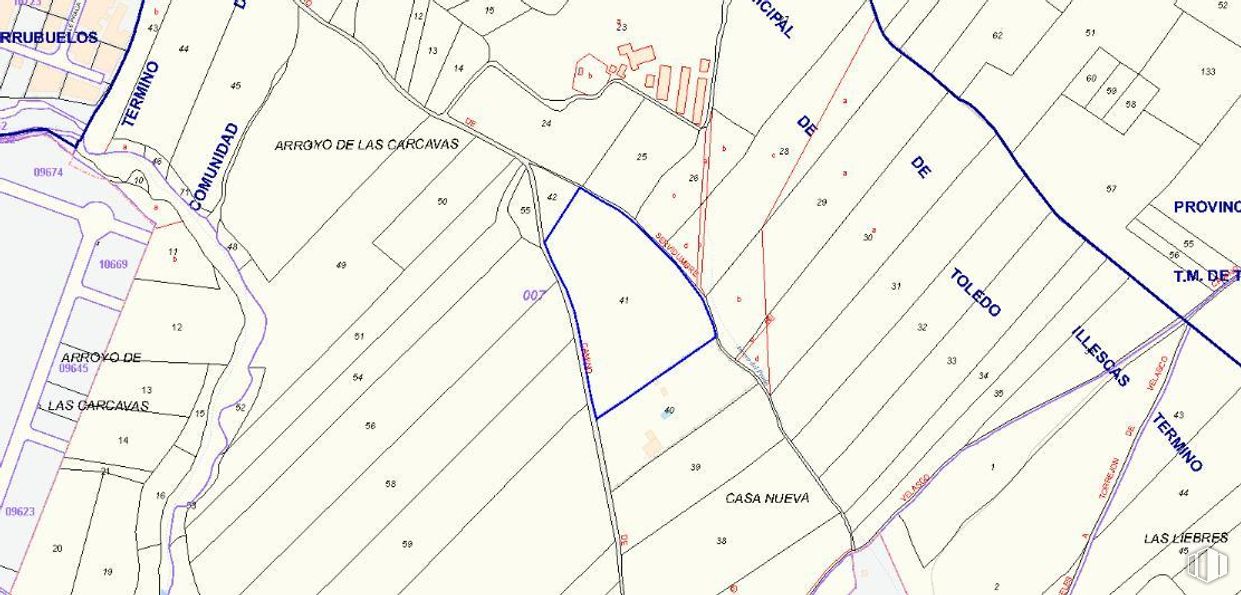 Suelo en venta en Polígono 7, Parcela 41, Illescas, Toledo, 45200 con ecorregión, mapa, mundo, pendiente, lote de terreno, triángulo, fuente, diseño urbano, en paralelo y patrón alrededor