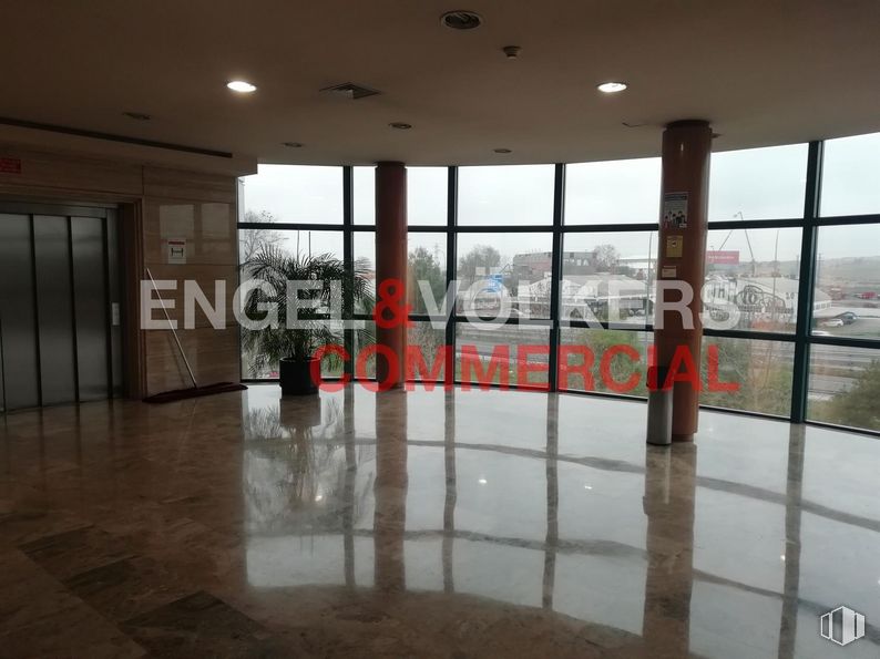 Office for rent at Avenida Castilla, San Fernando de Henares, Madrid, 28830 with building, fixture, window, floor, flooring, door, glass, tints and shades, ceiling and city around