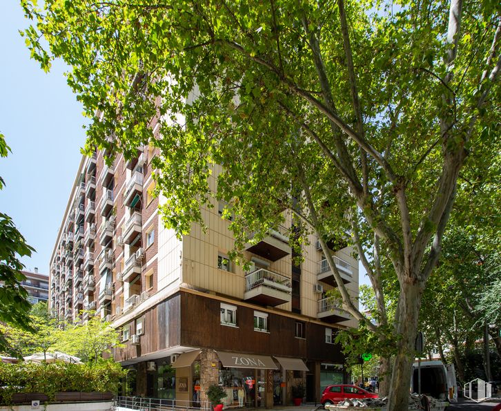 Oficina en alquiler en Calle Doctor Fleming, 44, Chamartín, Madrid, 28036 con edificio, planta, coche, ventana, árbol, barrio, vehículo, diseño urbano, planta leñosa y rueda alrededor