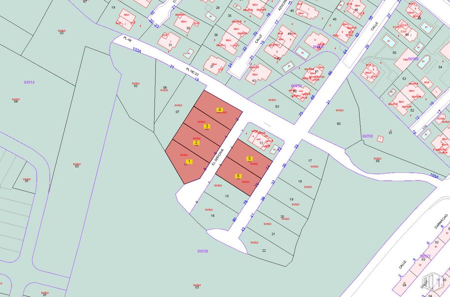 Land for sale at Calle Begonia, s/n, San Martín de Valdeiglesias, Madrid, 28680 with packaged goods, ecoregion, map, slope, urban design, world, font, triangle, parallel and plan around