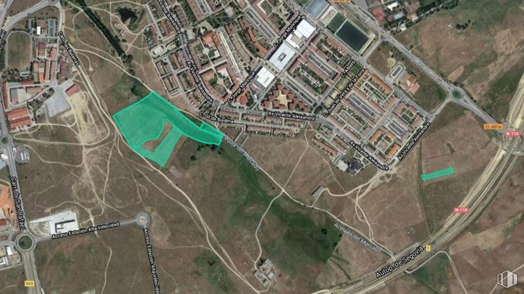 Land for sale at Prado Bonal, Polígono 6 Parcela 7, Segovia, 40006 with map, land lot, urban design, residential area, landscape, geological phenomenon, building, city, road and soil around