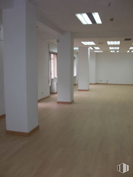 Oficina en venta en Paseo Castellana, Chamartín, Madrid, 28046 con accesorio, pasillo, piso, madera, pavimentos, tintes y sombras, material compuesto, techo, hormigón y edificio alrededor