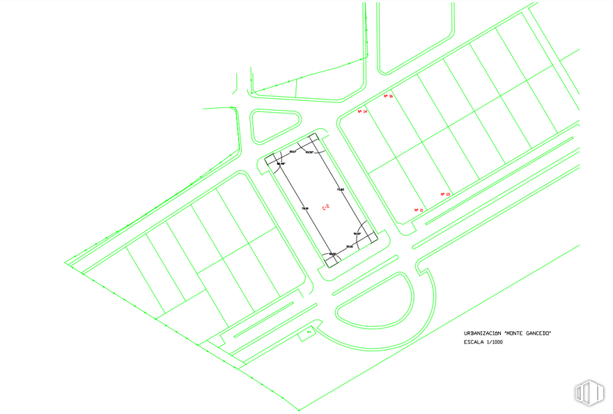 Land for sale at Avenida Monte Gancedo, 9, Pozuelo de Alarcón, Madrid, 28223 with tie, map, slope, font, rectangle, schematic, parallel, pattern, plan and technical drawing around