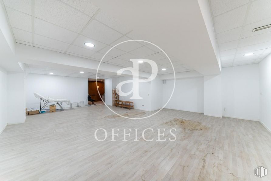 Oficina en venta en Paseo Castellana, Tetuán, Madrid, 28046 con silla, alumbrado, edificio, madera, pasillo, pavimentos, piso, suelo laminado, accesorio y arte alrededor