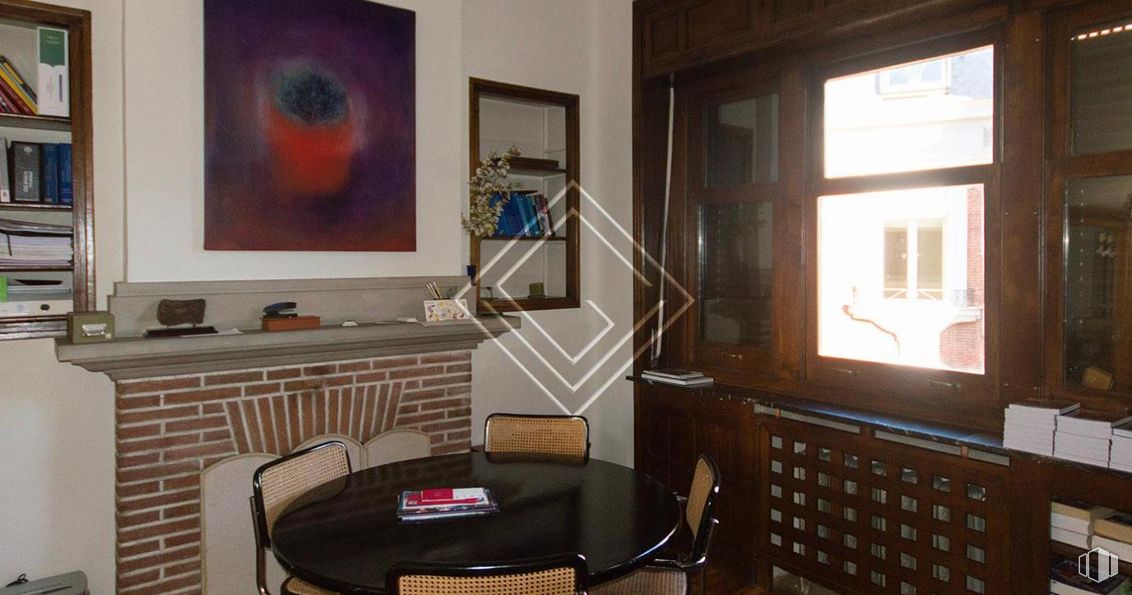 Oficina en venta en Zona El Viso, Chamartín, Madrid, 28006 con mesa de cocina y comedor, silla, mesa, ventana, mueble, mesa, marco, madera, interiorismo y sala de estar alrededor