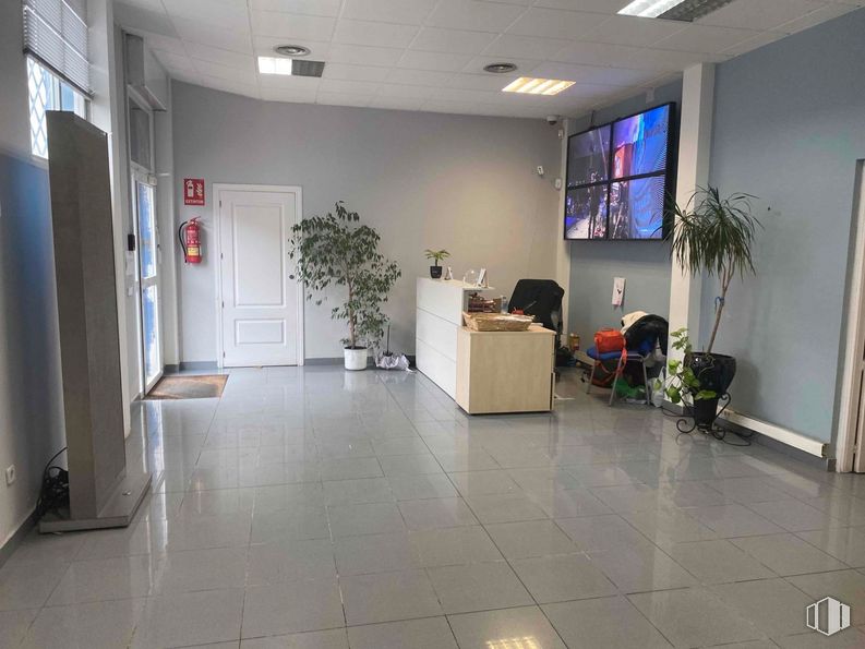 Nave en venta en Polígono industrial Las Monjas, Torrejón de Ardoz, Madrid, 28850 con puerta, planta de interior, ventana, mueble, lámpara, planta, interiorismo, accesorio, suelo y suelos alrededor