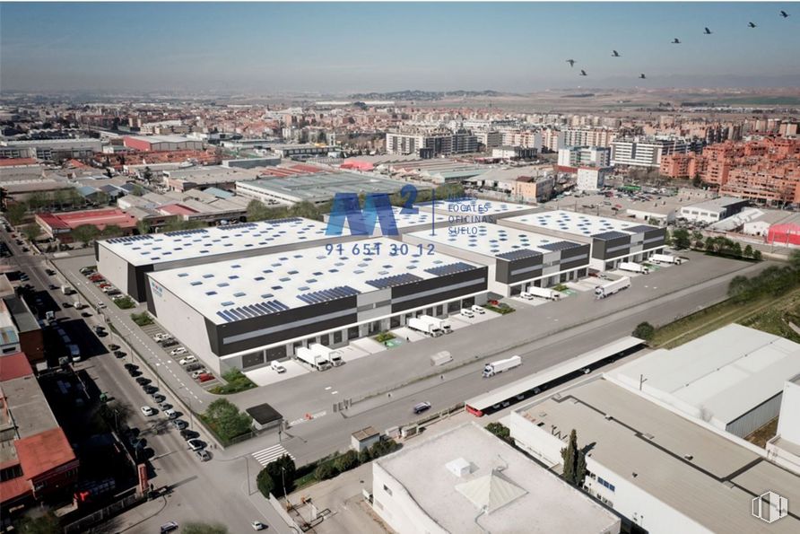 Nave en alquiler en Polígono industrial Las Monjas, Torrejón de Ardoz, Madrid, 28850 con edificio, cielo, día, infraestructura, coche, diseño urbano, bloque de torre, paisaje urbano, línea y barrio alrededor