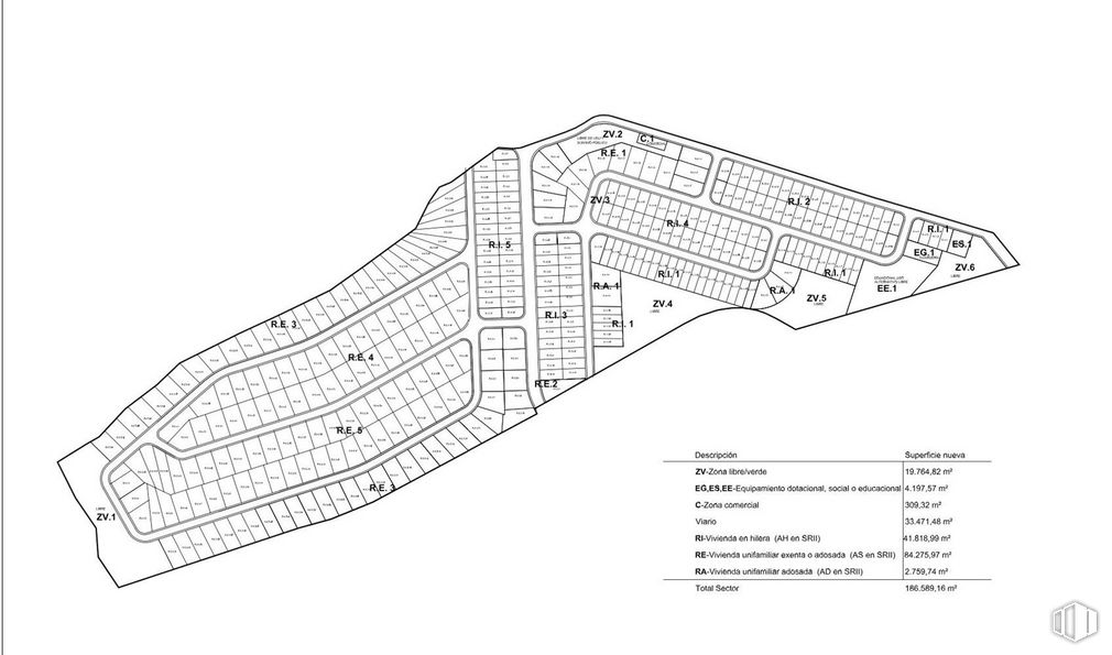 Land for sale at Urbanización Serranillos Playa II, 26, San Román de los Montes, Toledo, 45646 with slope, font, parallel, pattern, drawing, triangle, diagram, line art and artwork around