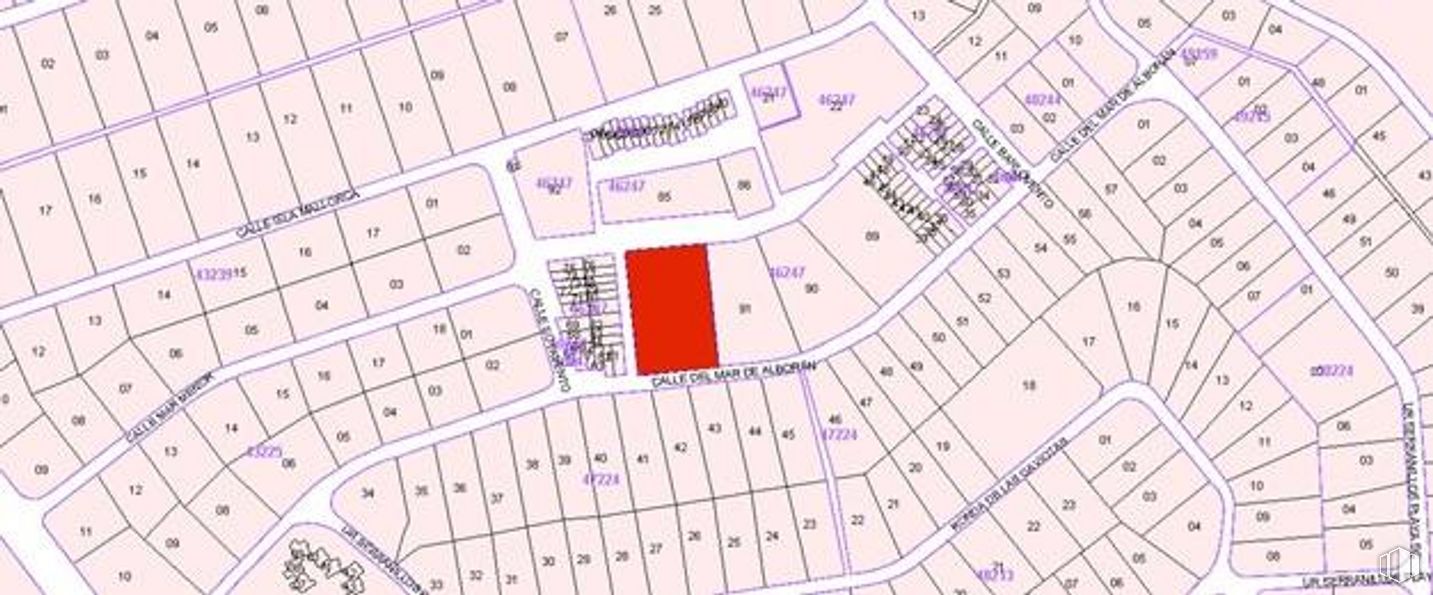 Land for sale at Calle Mar Alborán, 100 Z, San Román de los Montes, Toledo, 45646 with map, font, line, urban design, slope, parallel, pattern, schematic, plan and diagram around