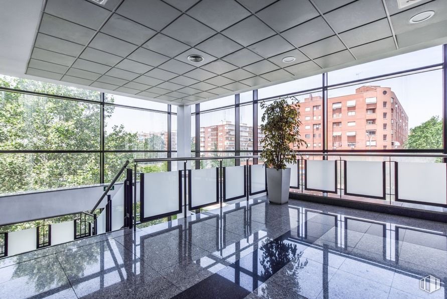 Local en alquiler en Avenida Libertad, 2, Alcorcón, Madrid, 28924 con edificio, accesorio, ventana, interiorismo, suelo, línea, árbol, cielo, diseño urbano y condominio alrededor