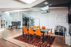 Office for rent at Calle Urano, 14, Móstoles, Madrid, 28936 with chair, table, furniture, lighting, property, building, orange, wood, interior design, flooring and plant around