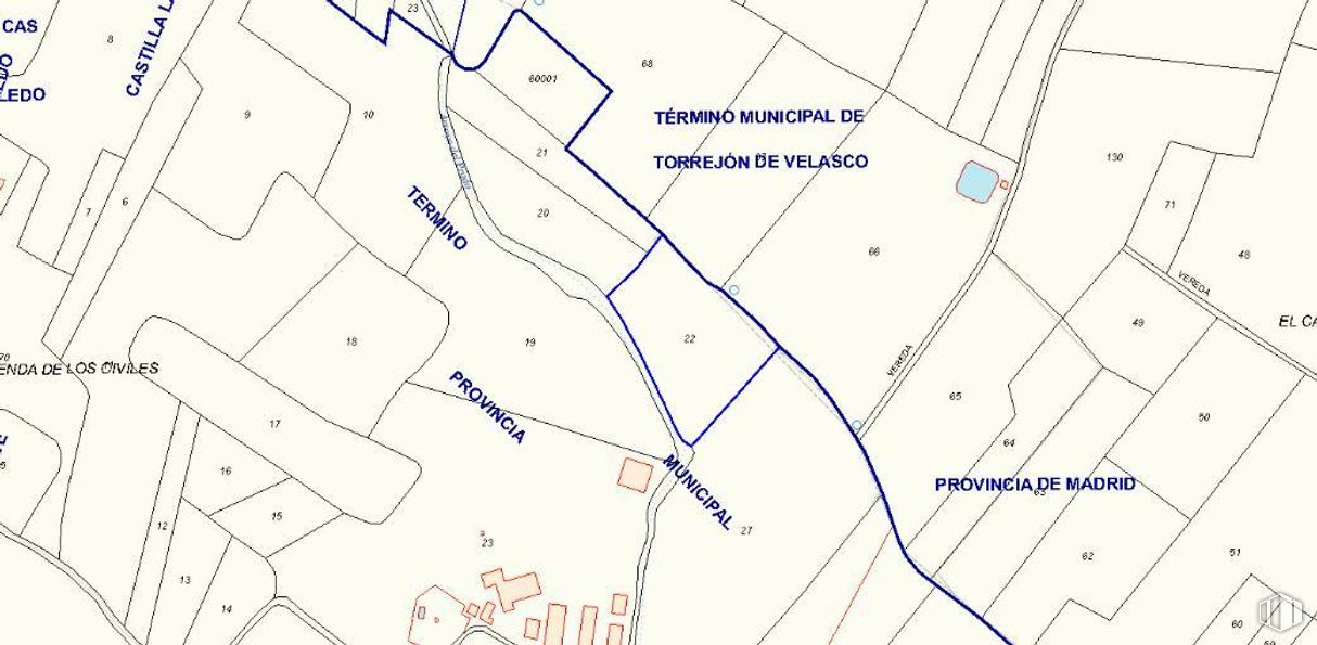 Suelo en venta en Polígono 7, Parcela 41, Illescas, Toledo, 45200 con pendiente, rectángulo, triángulo, fuente, línea, en paralelo, mapa, patrón, simetría y círculo alrededor