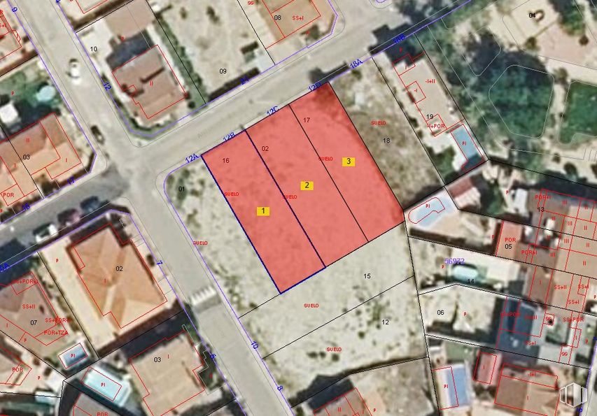 Land for sale at Casco urbano, Esquivias, Toledo, 45221 with map, design, screenshot, plan and intersection around