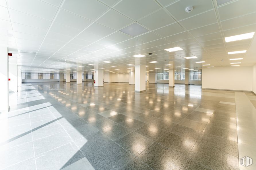 Oficina en alquiler en CASTELLANA 93b, Paseo Castellana, 93b, Tetuán, Madrid, 28020 con accesorio, arquitectura, interiorismo, suelos, suelo, hall, edificio, suelo de baldosas, vidrio y techo alrededor