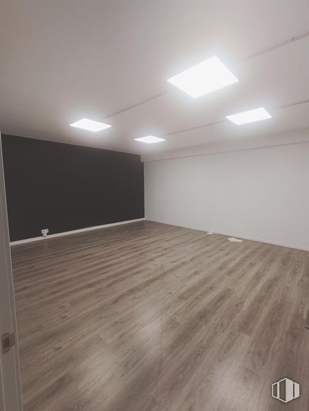 Office for rent at Avenida Pedro Díez, 22, Carabanchel, Madrid, 28019 with light fixture, lighting, flooring, floor, wood flooring, wood, ceiling, laminate flooring, interior design and hardwood around