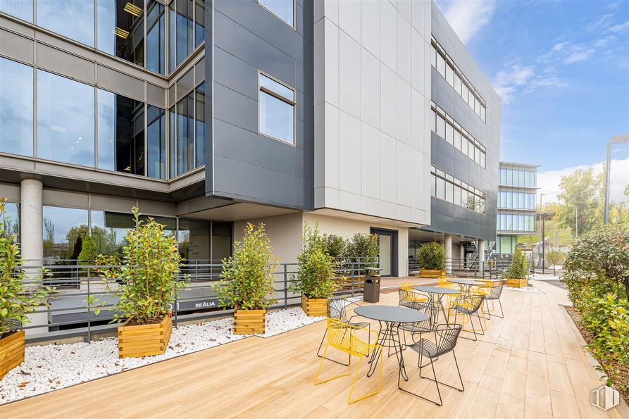 Oficina en alquiler en Avenida Bruselas, 36, Alcobendas, Madrid, 28108 con ventana, silla, planta de interior, mesa, maceta, planta, propiedad, edificio, nube y interiorismo alrededor