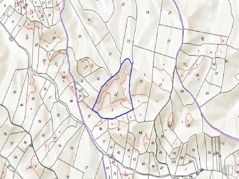 Land for sale at Polígono 25 Parcela, 29, Méntrida, Toledo, 45930 with world, map, organism, gesture, atlas, font, art, urban design, slope and pattern around