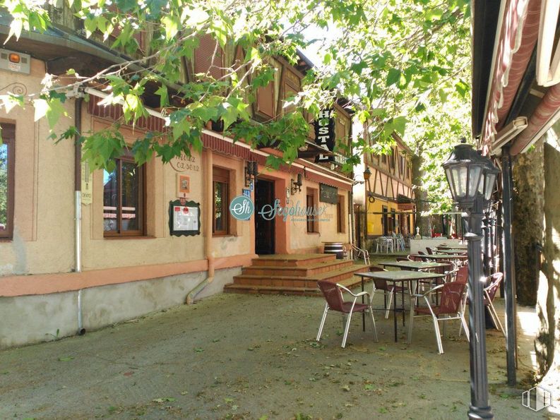 Retail for sale at Valsaín - San Ildefonso - La Granja, San Ildefonso, Segovia, 40109 with chair, table, kitchen & dining room table, window, lighting, building, plant, neighbourhood, wood and leisure around