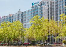 Office for rent at Paseo Castellana, 91, Tetuán, Madrid, 28046 with building, sky, urban design, tower block, biome, tree, condominium, woody plant, city and commercial building around