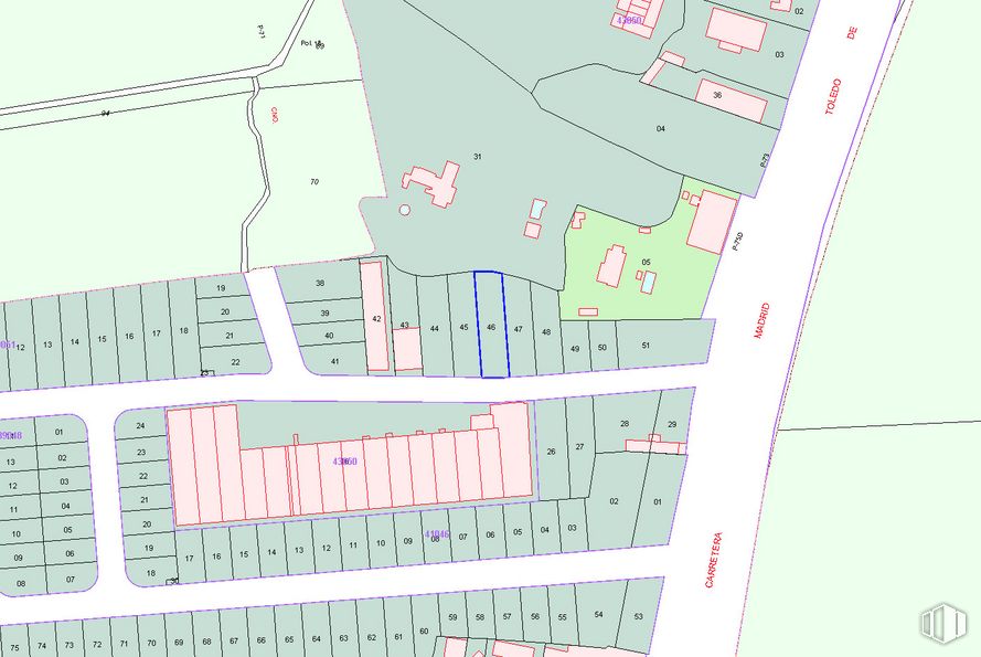 Land for sale at Área industrial, Olías del Rey, Toledo, 45280 with map, slope, urban design, rectangle, schematic, font, parallel, pattern, plan and diagram around